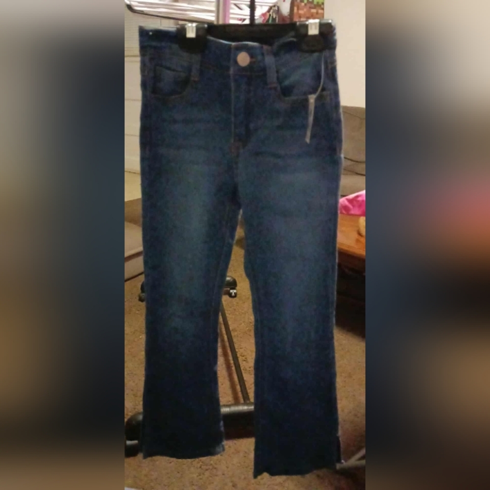 Extremely Me Classic Flare Dark Blue Denim Girls Jeans Size 7.  A-30
